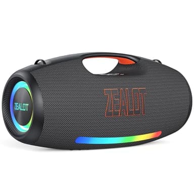 ZEALOT Bluetooth Speaker with Massive Sound, Speaker Bluetooth Wireless 250W, Loud Stereo & Subwoofer, Portable Speaker Wireless for Party, 48000mah/ IPX6 Waterproof/EQ/DJ Light, for Pool/Beach