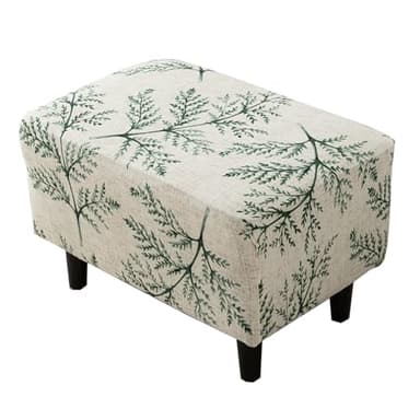 CRFATOP Ottoman Chair Cover Large Ottoman Chair Slipcovers Solid Rectangle Storage Stool Cover Stretch Footstool Footrest Sofa Slipcovers with Elastic Bottom,54