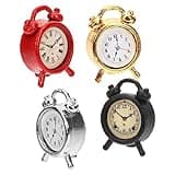 STOBOK 4Pcs Miniature Alarms Cute Tiny Alarm Clocks Miniture House Clock Dollhouse Clock for DIY Craft Minihouse Accessories 1:12 Scale Miniature Scene Dollhouse Ornaments