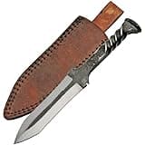 Rite Edge Railroad Spike Knife Double Edge Dagger w/Leather Sheath - 11 1/8" Overall