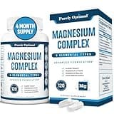 Purely Optimal Magnesium Complex - High Absorption Magnesium Supplement with Magnesium Citrate, Glycinate, Malate & More - High Absorption, Gluten Free, Soy Free, Non-GMO - 120 Capsules