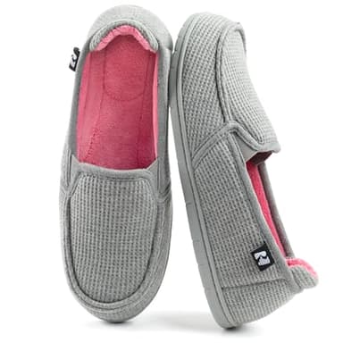 RockDove Women's Two-Tone Hoodback Slipper with Removable Insole, Size 11 US Women, Grey/Pink