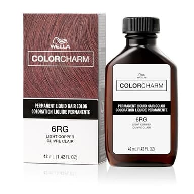 COLORCHARM Permanent Liquid Hair Color | 6RG Light Copper | Up to 100% Gray Coverage | 1.42 Fl Oz