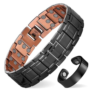 MagEnergy Copper Bracelet for Men, 3X Strength Magnetic Bracelet, 99.99% Pure Copper Jewelry Gift with Sizing Tool