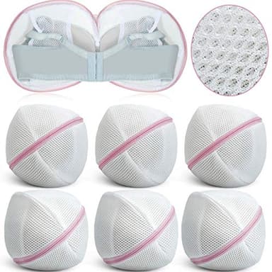 Shappy 6 Pieces Bra Washing Bag for Laundry Mesh Wash Lingerie Underwear Brassiere Washing Bags with Zipper for Women Laundry Storage(7.87 Inch,Pink)