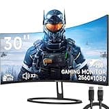 30-inch Curved Gaming Monitor 21:9 Ultrawide WFHD(2560x1080), up to 200Hz, 1ms, FreeSync Premium, 1800R, Eye Care, 100% sRGB PC Screen with HDMI(2.1)x 2 & DisplayPort x 2, Build-in Speakers,Wall Mount