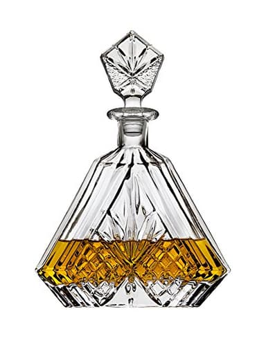 Lefonte Whiskey Decanter for Liquor Scotch Bourbon or Wine, Irish cut Triangular - 750ml