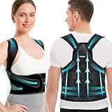 Posture Corrector for Back Brace Support: Adjustable Shoulder Straightener for Men and Women (Black, Large)