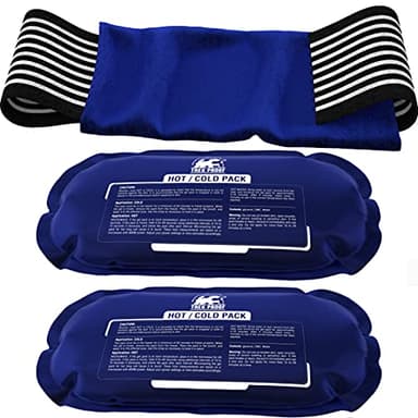 Ice Packs for Injuries Reusable (3-Piece Set) – Hot and Cold Ice Pack Therapy Gel Wrap Support – Supports Recovery, Joint and Muscle Pain – Knees, Back & More (3 Piece Set - Classic)