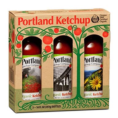 Portland Organic Ketchup Gift Box by Portlandia Foods (14 fl oz - pack of 3) Naturally Gluten-free, Vegan, non-GMO, USDA Organic Certified, Made in Oregon USA