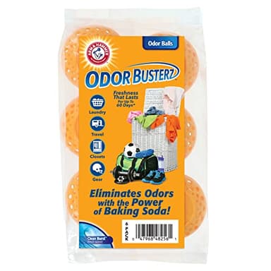 Arm & Hammer OdorBusterz® Odor Eliminator Balls, Clean Burst, 6 Count – Baking Soda Odor Control for Closets, Drawers, Hampers & Small Spaces