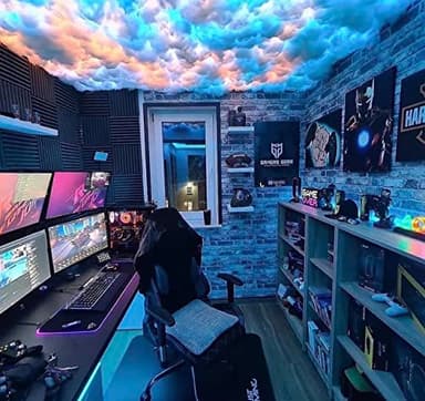 FUSLITE 2026 New 3D Thundercloud LED Light Cotton Lightning Cloud Colorful Atmosphere Night Light, DIY Creative Cloud Lights Gaming Room Garage Club Bar dj Party Light, Restaurant, 32 Feet