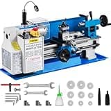 VEVOR Metal Lathe 7"x12",Precision Bench Top Mini Metal Lathe 550W, Metal Lathe Variable Speed 50-2500 RPM Nylon Gear With A Movable Lamp for Precision Parts Processing