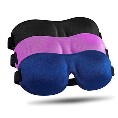 LKY DIGITAL Sleep Mask for Side Sleeper 3 Pack, Blackout 3D Eye Mask for Sleeping, Night Blindfold for Men Women