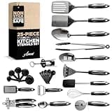 Asani 25-Piece Stainless Steel Kitchen Utensil Set | Non-Stick Cooking Gadgets and Tools Kit | Durable Dishwasher-Safe Cookware Set | Kitchenware Gift Idea, Best New Apartment Essentials