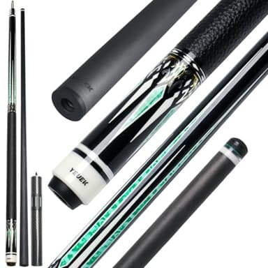 YEUEK YFEN Carbon Fiber Pool Cue Stick 11.5mm 12.5mm Low Deflection Pool Stick with Rare Wood Butt Balone Shell Inlaid Ring Professional Cue Stick with Extension