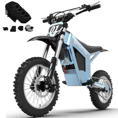 Tuttio Soleil01-GB E-Dirt-Bike - Peak 3000W 37MPH 200NM Electric-Bike with 48V 21Ah Battery, 14"/12" Fat Tire Electric Motocycle with Dual Suspension, Off-Road Ebike for Adults-Teens (USA Warehouse)