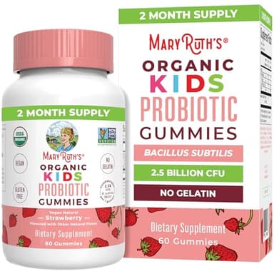 MaryRuth Organics Kids Probiotics for Digestive Health | USDA Probiotic Gummies | 2 Month Supply | Kids Probiotics | Immune Support | Gut Health Supplement | Vegan | Non-GMO | Gluten Free | 60 Count