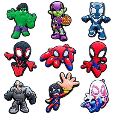 9Pcs Cartoon Shoe Charms for Croc Clogs Sandals, Cute Shoe Decorations