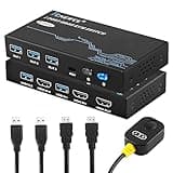 TCNEWCL 8K KVM Switch HDMI, 8K@60Hz 4K@120Hz KVM Switch USB 3.0 for 2 Computer Share 1 Monitor 3 USB Devices, Included 2 HDMI 2.1 Cables and 2 USB 3.0 Cables