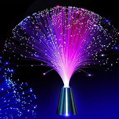 EA 2 pck 13‘’ inch LED Colourful Changing Fibre Fiber Optic Fountain Night Light Calming Lamp Christmas