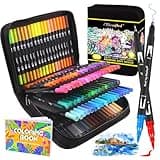 Oficrafted Brush Pens, 105 Colors Dual Tip Markers for Adult Coloring Books, Note Taking and Lettering