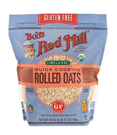 Bob's Red Mill Gluten Free Organic Quick Cooking Rolled Oats, 28oz (Pack of 1) - Non GMO, Whole Grain, Vegan, Kosher