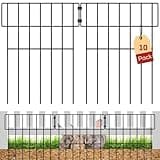 Animal Fence Barrier, No Dig Fence Barrier, Fence Guard for Dogs, Under Fence Gap Barrier, Dog Fence Barrier for Digging, 13" L x 17" H, Under Fence Dog Barrier (Black - Set 10)