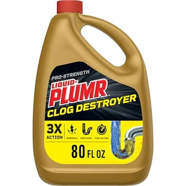 Clorox Liquid-Plumr Pro-Strength Clog Destroyer, Liquid Drain Cleaner, 80 Fluid Ounces (Package May Vary)