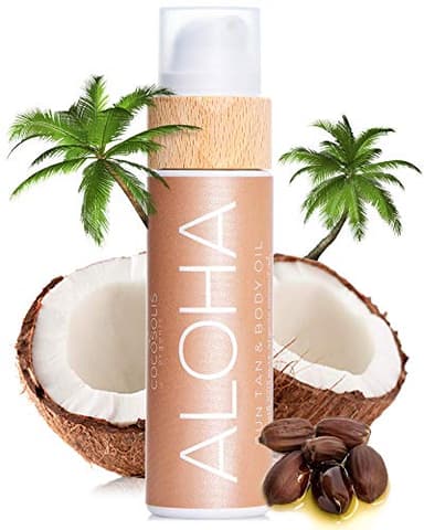 COCOSOLIS ALOHA Sun Tan & Body Oil | Organic Tanning Bed Lotion | Get Healthy Deep Chocolate Tan | Tanning Accelerator with 5 Precious Oils to Make Your Skin Glowing & Revitalized (110 ml)