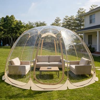 Pop Up Bubble Tent 15x15FT, Clear Dome Tent for 12-15 People, Weatherproof Transparent Outdoor Shelter for Backyard, Patio, Garden, Camping, Party, Stargazing & Sports Watching
