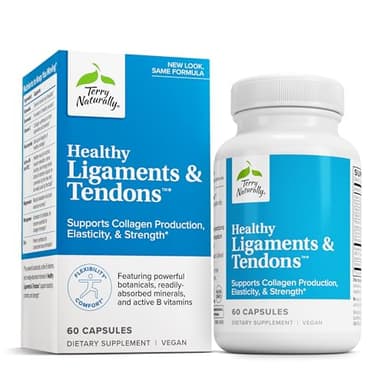 Terry Naturally Healthy Ligaments & Tendons - Dietary Supplement for Connective Tissue & Joint Lubrication Support - Non-GMO Formula to Aid Ligament & Muscle Health - 60 Capsules