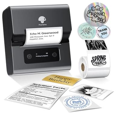 Phomemo Label Printer M221-3 Inch Small Address Label Maker, Portable Label Printer for Small Business, Barcode & Address Labels, Compatible with Phone/PC, Space Gray + 100 Labels