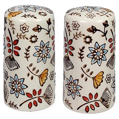 Country Floral Salt and Pepper Shakers, Unique Flower Salt & Pepper Shaker Set for Kitchen Counter, Cottagecore Home Tabletop Decor Accents