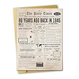 Ziwenhu Large 80 Years Old Birthday Gifts for Women Men,Vintage 80th Greeting Birthday Cards Decorations for Husband Wife,Special 80th Birthday Card for Grandparent