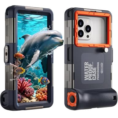 2026 Underwater Snorkeling Diving Phone Case for iPhone 17/16/15/14/13/12Pro Max/Galaxy S25/S24/S23.[50ft/15m] Professional Scuba Dive Waterproof Case Universal Underwater Photo & Video(Blue)