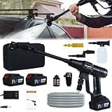 2900 PSI Cordless Pressure Washer, Battery Operated Powered Power Washer, Portable Pressure Washer with 2 4000mAH Batteries, 6-in-1 Nozzle for Car/Floor/Fence/Sidewalk
