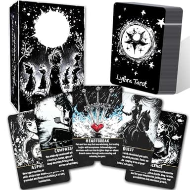 sishui 78 Lythra Tarot Card Set, Tarot Oracle Cards for Beginners, Spiritual Tools for Intuition, Emotional Insight and Inner Wisdom, Suitable for Beginners and Advanced Readers