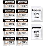 [10x High Endurance ] GIGASTONE Industrial 8GB 10-Pack MLC Micro SD Card, Full HD Video Recording, Dash Cam, Surveillance Compatible 85 MB/s, U1, with Adapter [5-Yrs Free Data Recovery]