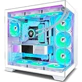 FOIFKIN F600 PC Case - Pre-Installed 6 PWM ARGB Fan, ATX Mid-Tower Gaming PC Case, 270° Panoramic Glass with Type-C, FOIFKIN (White, F600)