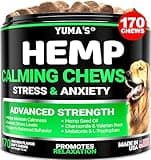 YUMA'S Hemp Calming Chews for Dogs - Advanced Dog Calming Chews - 170 Chews - Anxiety Relief Treats - Separation Aid, Barking, Stress Relief, Thunderstorms - Melatonin - Hemp Oil - Made in USA