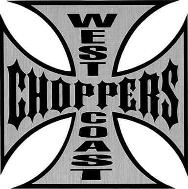 West Coast Choppers Chrome & Black Large 6" Logo Sticker / Decal