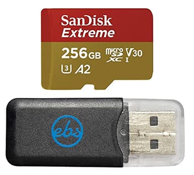 SanDisk 256GB Extreme MicroSD Memory Card Compatible with Lenovo Legion Go & Legion Go S Handheld Gaming System (SDSQXAV-256G-GN6MN) Bundle with 1 Everything But Stromboli MicroSD & SDXC Card Reader