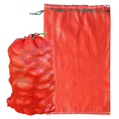 deebree Extra Large Mesh Produce Bags 60 lbs Reusable Onion Sacks Vegetable Storage Bags Washable Net Bag 21” x 32” for Onion Potato Firewood Crawfish, Pack of 10