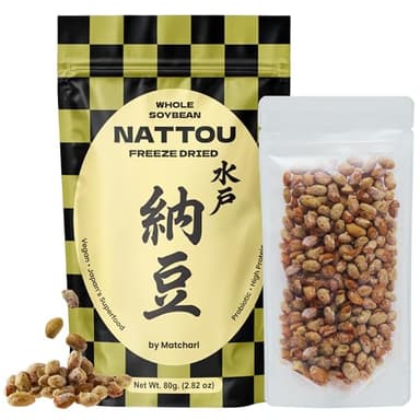 Matcharl Japanese Natto Beans, Freeze-Dried Natto 80g (2.82oz) Fermented Soybeans | Nattokinase & Vitamin K2 Probiotic & Prebiotic Superfood | Non-GMO, Vegan, Made in Japan