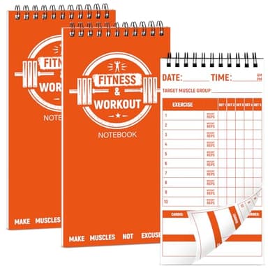 gisgfim 3 Pcs Fitness Journal for Men Women Workout Lifting Log Book Planner 4x8 Inch 70 Sheet/Pad Workout Notebook to Track Weight Loss Exercise Training Notebook Planner for Bodybuilding Gym