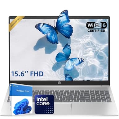 HP Latest 15.6" FHD Business Laptop, Intel Dual Core Processor Series, 8GB RAM | 256GB PCIe SSD, Wi-Fi 6, Copilot AI, SD Card Reader, Win11 Pro with Office 365 for The Web, for Work&Study