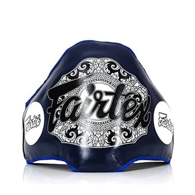 Fairtex BPV2 Light-Weight Belly Pad Muay Thai | Premium Leather Gear |Maximum Safety | Lightweight Design, Adjustable Straps, Reinforced Plastic Inside |Trainer-Friendly with 4Layer Foam Core (Blue)