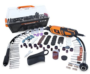 WEN 23190 1.3-Amp Variable Speed Steady-Grip Rotary Tool with 190-Piece Accessory Kit, Flex Shaft, and Carrying Case, Multicolor