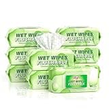 DAFI Flushable Wipes for Adult Wet Wipes, Total 720 Unscented Toilet Wipes Flushable, No Alcohol & 100% Plant Based Fibers, Septic and Sewer Safe Pack of 9